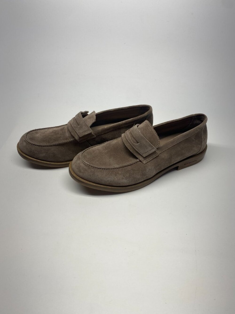 ALL SAINTS Mens Sam Taupe Suede Penny Loafer Sz 9